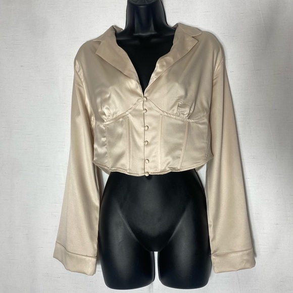 Zara Corset Style Shirt Size XL - Picture 3 of 13